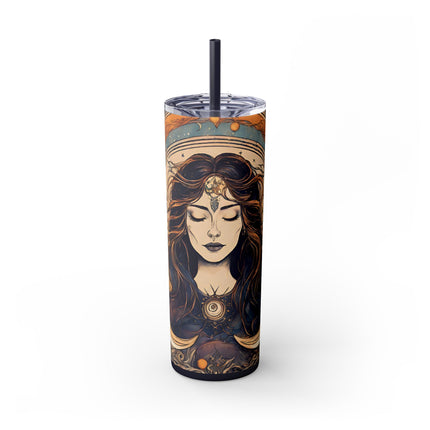 SUN & MOON GODDESS Skinny Tumbler - Lunar Astronomy Wiccan Dreams Cup