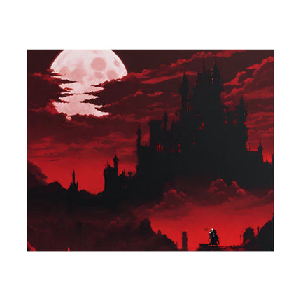 Castlevania Simon Belmont Video Game Room Inspired Wall Decor | The Cursed Night Begins Poster | Dracula Castle Vampire Night Wall Hanging