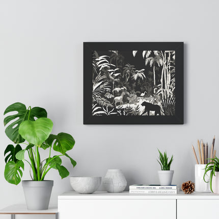 ANIMAL KINGDOM JUNGLE SCENE - Wildlife Shadow Framed Wall Art