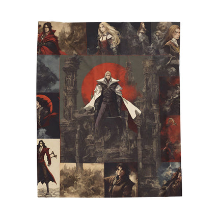 A WARRIOR EMERGES Video Game Inspired Abstract Collage Blanket