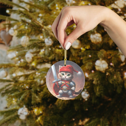KITTEN WARRIOR Christmas Ornament