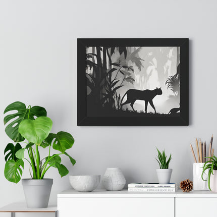 CHEETAH PREDATOR SHADOW - Wild Leopard Jungle Framed Wall Art