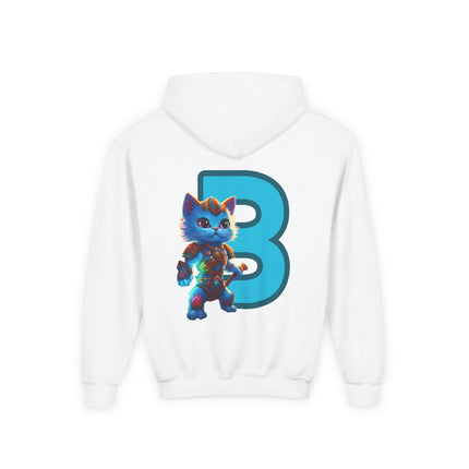 CUSTOM Letter B PERSONALIZED Warrior Cat Boys Hoodie Sweatshirt (ADD NAME TO FRONT)
