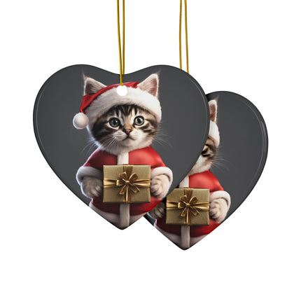 KITTEN CLAUS 2 Sided Holiday Ornament