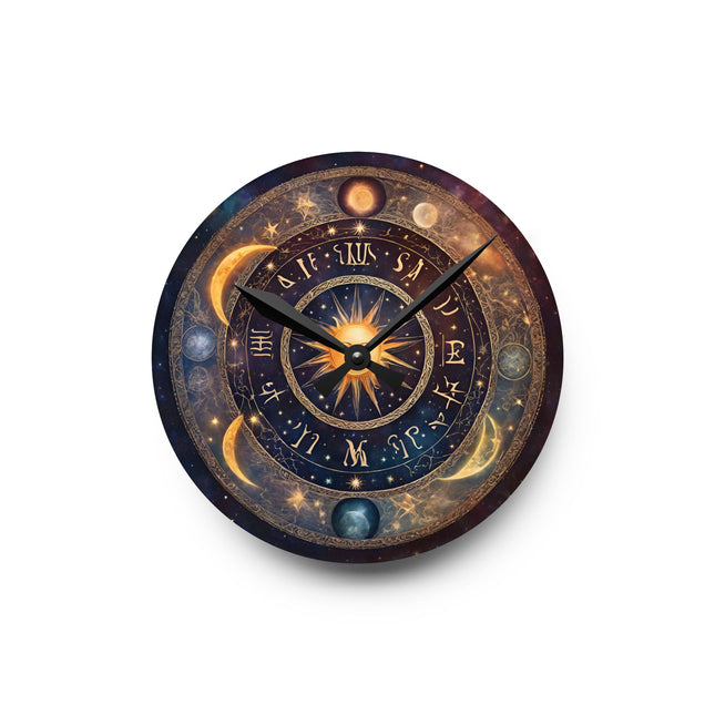 Moon Phases Acrylic Wall Art Clock | Lunar Cycle Astronomy Night & Space Hanging | Home Office Solar System Wall Decor Astrology Lover Gift
