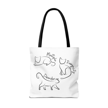 Cat Tote Bag | Cat Lovers Gift Bag | Multiple PUSSYNALITY Disorder Grocery Bag | Mental Health Humor | Two Sided Animal Owner Tote