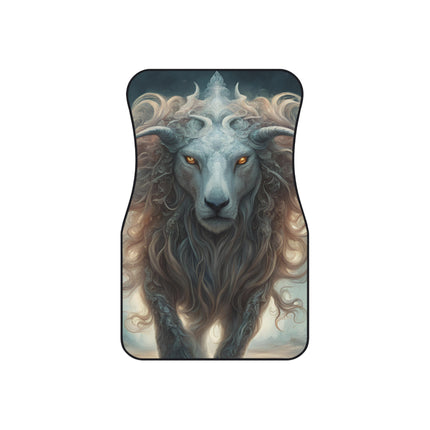 Majestic Myths Car Mats (Set of 4) | Mythological Horned Lion Automobile Accessories | Front & Rear Mystic Mane Floor Auto Truck Gift