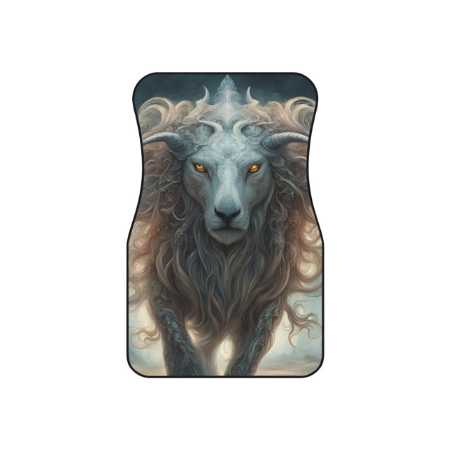 Majestic Myths Car Mats (Set of 4) | Mythological Horned Lion Automobile Accessories | Front & Rear Mystic Mane Floor Auto Truck Gift