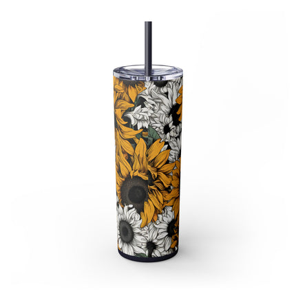 SUNFLOWERS GARDEN Skinny Tumbler - Flower Patch Car Traveler Cup