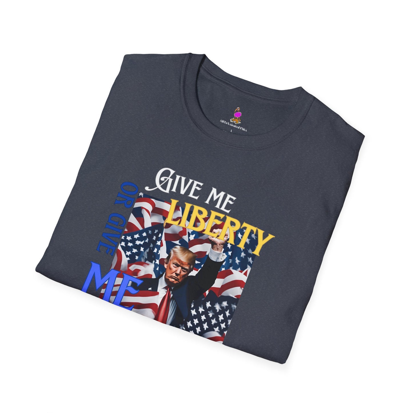 President Donald Trump Tee, Give Me Liberty Or Give Me Trump, Conservative Patriot T-Shirt, Republican Voter Election Gift, Patriotic Lover