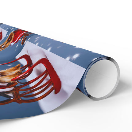 Dog Christmas Wrapping Paper Yorkshire Terrier, Santa Suit and Sled Yorkie Gift Wrap, Holiday Gift Wrap Roll