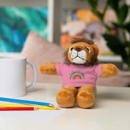 FIND YOUR INNER HAPPY PLACE Inspirational Rainbow Stuffed Animal