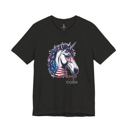 AMERiCORN PATRIOT Patriotic Unicorn T-shirt (No sleeve print) - Freedom Loving Unicorn Tee