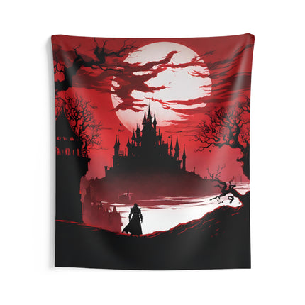 THE MOON ITSELF CAN DEVOUR THE NIGHT Video Game Inspired Art Tapestry