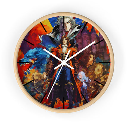 CREATURES OF THE CASTLE Wall Clock - Retro Gaming Vampire Hunter Decor
