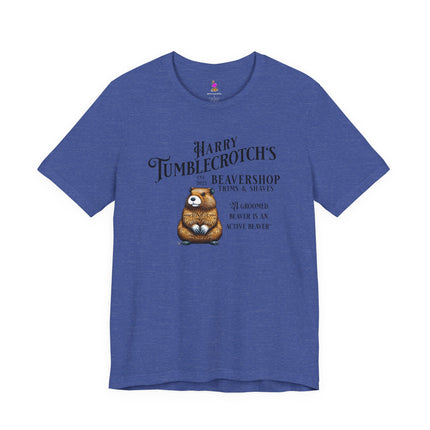 HARRY TUMBLECROTCH'S BEAVERSHOP T-Shirt - Funny Barbershop Parody Adult Humor Tee