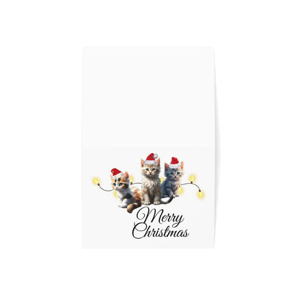 Cat Christmas Card, Merry Christmas, Holiday Greeting Card, Kitten Lovers Card Bundle