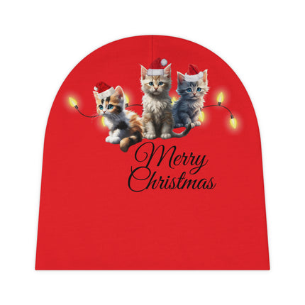 Cute Christmas Hat, Baby Beanie Cap, Infant Winter Hat, Kitten Trio Beanie