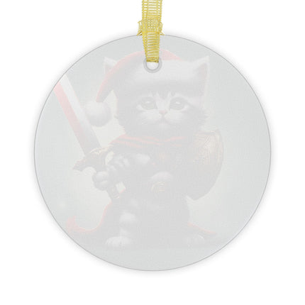 SHIELDED KITTEN WARRIOR Christmas Ornament