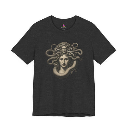 TWO TIER MEDUSA BUST Creepy T-Shirt - Dark Greek Mythology Horror Art Tee