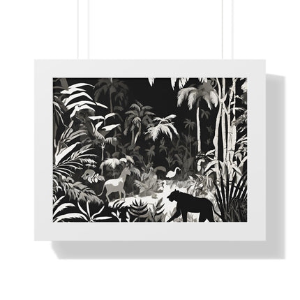 ANIMAL KINGDOM JUNGLE SCENE - Wildlife Shadow Framed Wall Art
