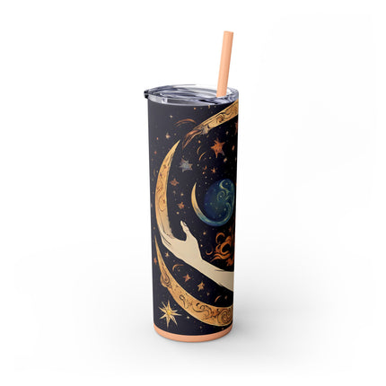 MOON SHAPING GODDESS Skinny Tumbler - Lunar Celestial Beauty Cup