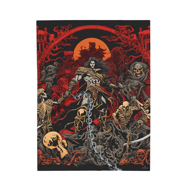 SURROUNDED BY THE DEMONS OF THE NIGHT Blanket - Video Game Inspired Velveteen Plush Throw