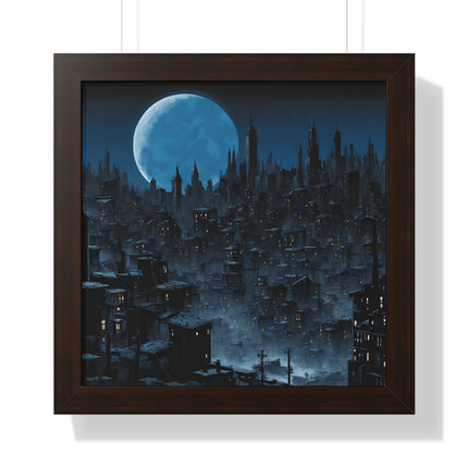 Wall Decor | City Street Panels Framed Poster | Skyline Buildings and Street Levels | Bedroom, Work or Home Office Wall Art Picture