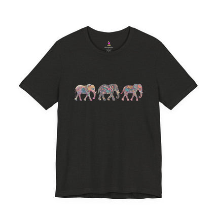 ELEPHANT MARCH T-Shirt - Majestic Animal Herd Art Tee