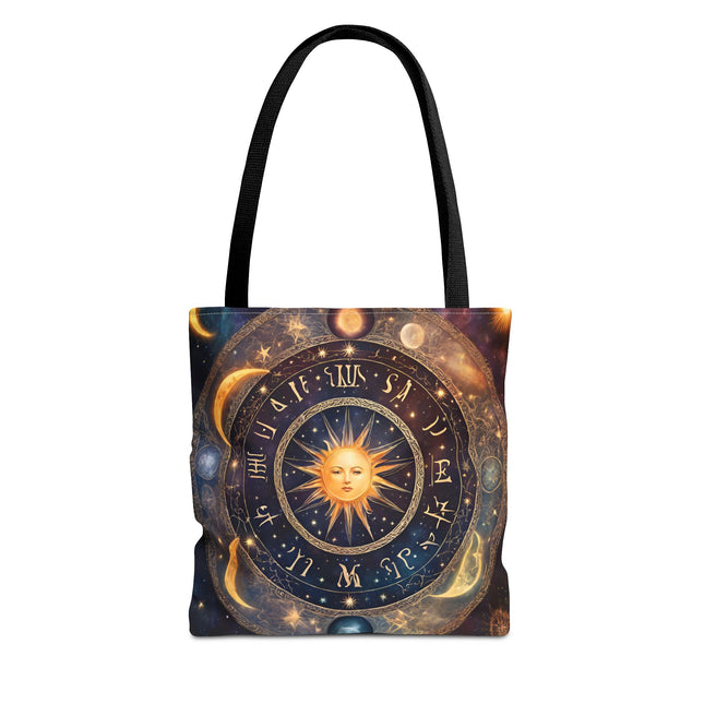 Moon Phases Tote Bag | Lunar Cycle Astronomy Wiccan Grocery Bag | Solstice Home Office Laptop Carrier | Solar System Travel Overnight Gift