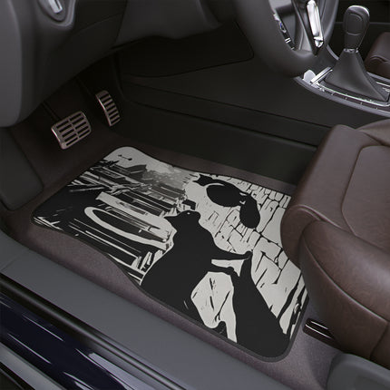 Car Decor | Cat Floor Mat | Town Cats Auto Carpet | Shadow Cat Alley Felines Automobile Art | Daily Travel | Car Lovers Gift