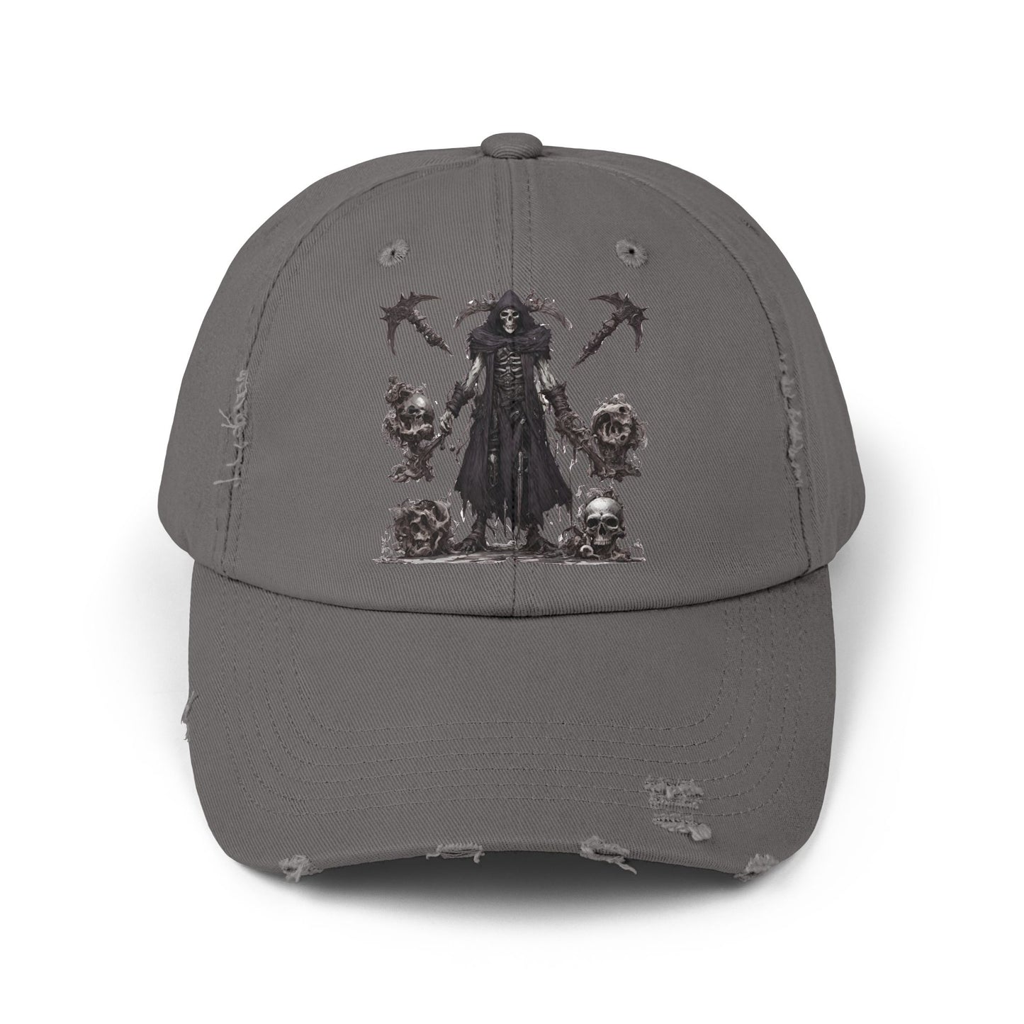 DEATHeCUTIONER Series Executioner Hat | Depths of Hell Rising Skeleton Cap | Trendy Evil Dust & Bones Grim Reaper Spring, Summer Wear Gift