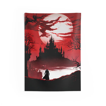 THE MOON ITSELF CAN DEVOUR THE NIGHT Video Game Inspired Art Tapestry