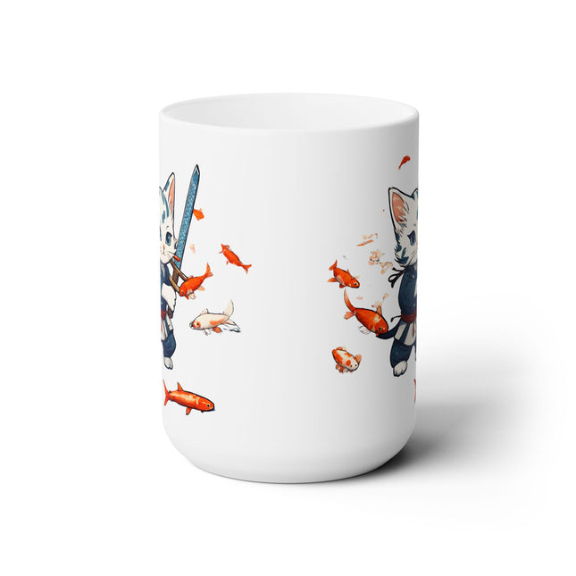 Samurai Warrior Japanese Koi Sword Kitten Coffee Mug