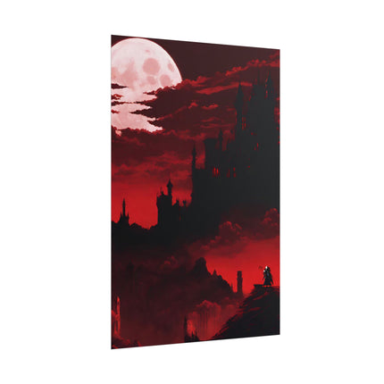 Castlevania Simon Belmont Video Game Room Inspired Wall Decor | The Cursed Night Begins Poster | Dracula Castle Vampire Night Wall Hanging