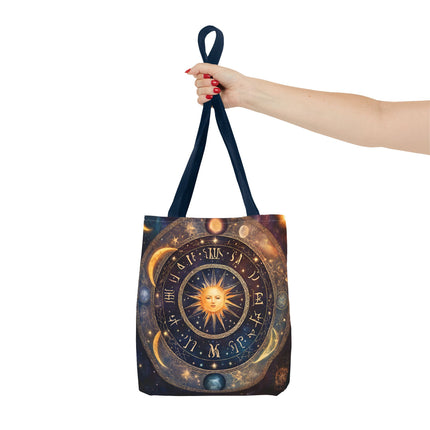 Moon Phases Tote Bag | Lunar Cycle Astronomy Wiccan Grocery Bag | Solstice Home Office Laptop Carrier | Solar System Travel Overnight Gift