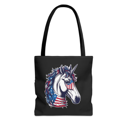 Patriotic Unicorn Gift Tote | American Flag Election Grocery Bag | United States Flag Freedom Lovers Office Travel Carrier | Patriot Sack