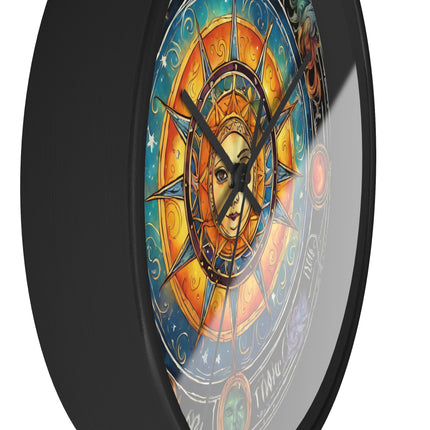 CELESTIAL COSMIC SUN Wall Clock - Galaxy Stars Astronomy Decor