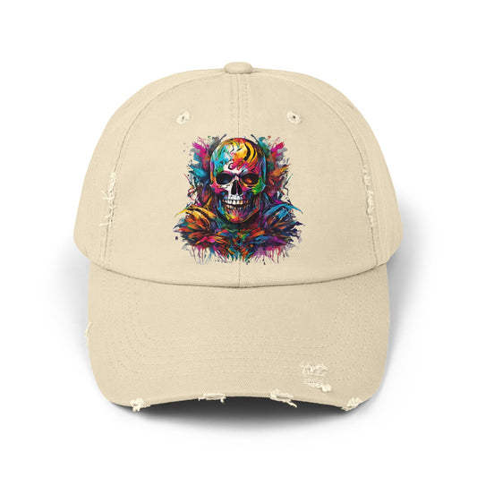 Abstract Art Unisex Cap | Masters of the Universe Inspired Hat | Rainbow Psychedelic Skull Spring Fishing Cap | Evil Scareglow Skeletor Gift
