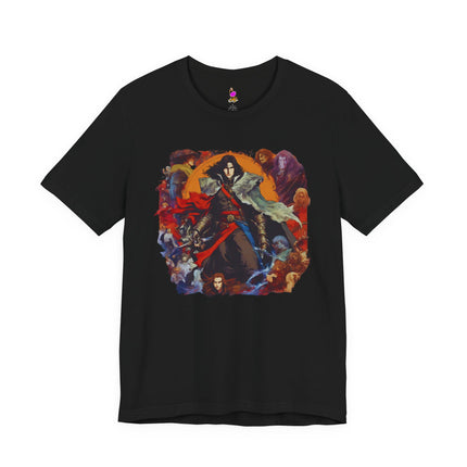 A WARRIOR OF LEGEND Video Game Inspired Collage T-Shirt - Epic Gaming Hero Art Tee