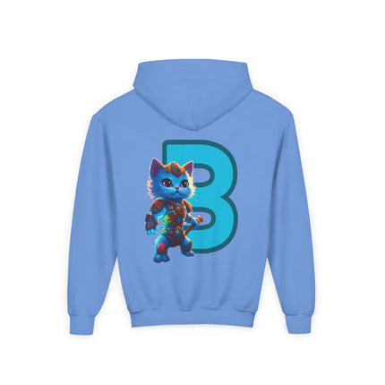CUSTOM Letter B PERSONALIZED Warrior Cat Boys Hoodie Sweatshirt (ADD NAME TO FRONT)