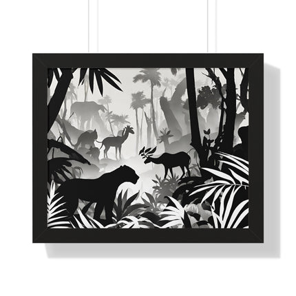 Animal Kingdom Print, Jungle Wall Decor, Wild Animal Scene, Shadow Wall Hanging, Nature Picture, Living Room Poster, Office Scenery