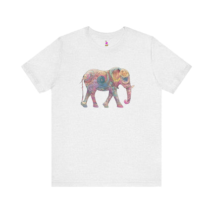 COLORFUL PATTERN ELEPHANT T-Shirt - Vibrant Animal Art Collector Tee