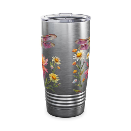 DRAGONFLY FLOWER GARDEN Tumbler