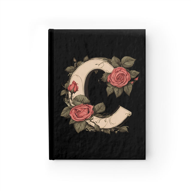 Personalized Letter C Diary | Custom Companion Journal | Hardcover Daily Life Log Black Book | Birthday, Wedding, Grandma, Grandmother Gift
