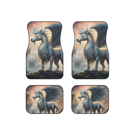 Majestic Myths Car Mats (Set of 4) | Mythological Winged Horse Pegasus Automobile Accessories | Front & Rear Stallion Floor Auto Truck Gift