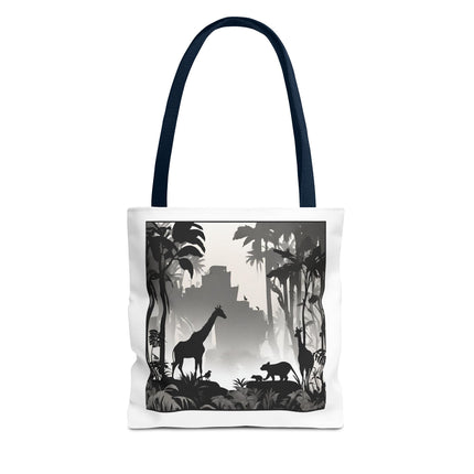 GIRAFFE SILHOUETTE Tote - Savannah Forest Shadow Nature Scene Travel Bag