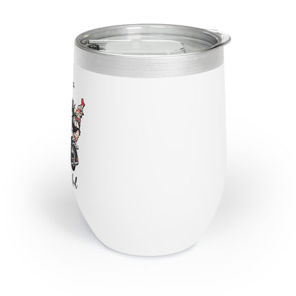AMERICA THE BEAUTIFUL Wine Tumbler - Motorcycle Beauty Biker American Flag Cooler