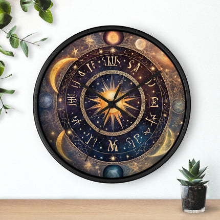 GALAXY CYCLE Wall Clock - Celestial Moon Phases Astronomy Decor