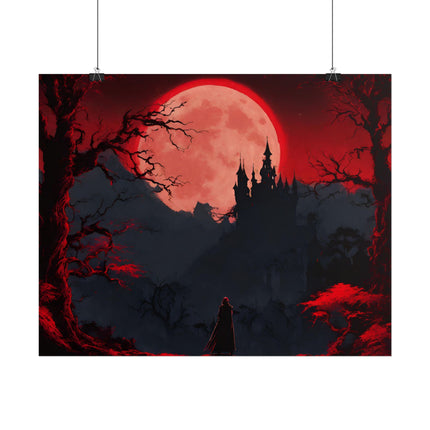 CURSED RING OF LUNAR BLOOD - Video Game Inspired Dracula Castle Poster
